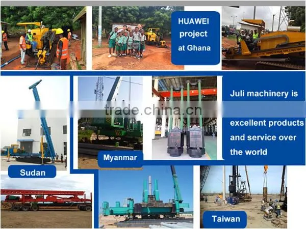 Juli brand crawler crane pile driver, vertical pile leads, diesel pile hammer with used crawler crane