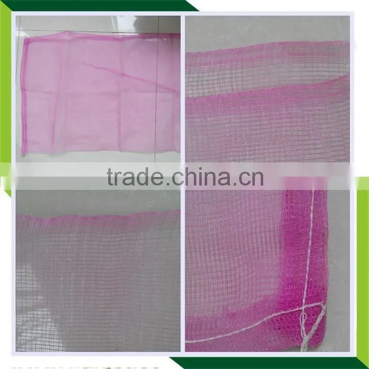 Raschel Packing Bag Fruit and Vegetable Mesh Bag , HDPE orange raschel knitted net,wholesale factory PE raschel mesh bag