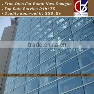 Aluminum Curtain Wall Profile With Invisible Frame