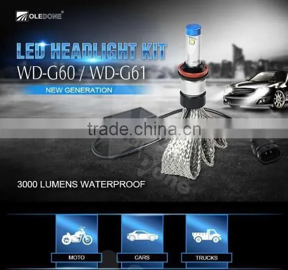 Aviation aluminium G60 P-hilip super bright h4 H7 led headlight
