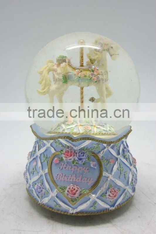 factory price carousel musical snow globe for sale