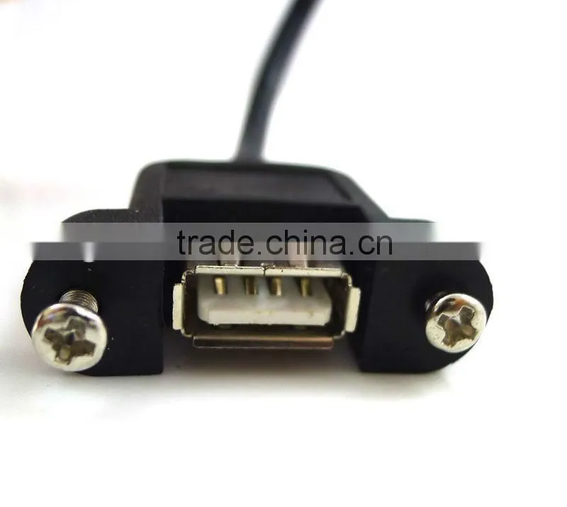 USB A male to USB female panel mount adapter