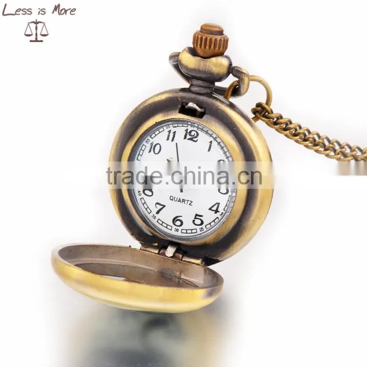 Cartoon animal necklace watch cute kids pocket watch