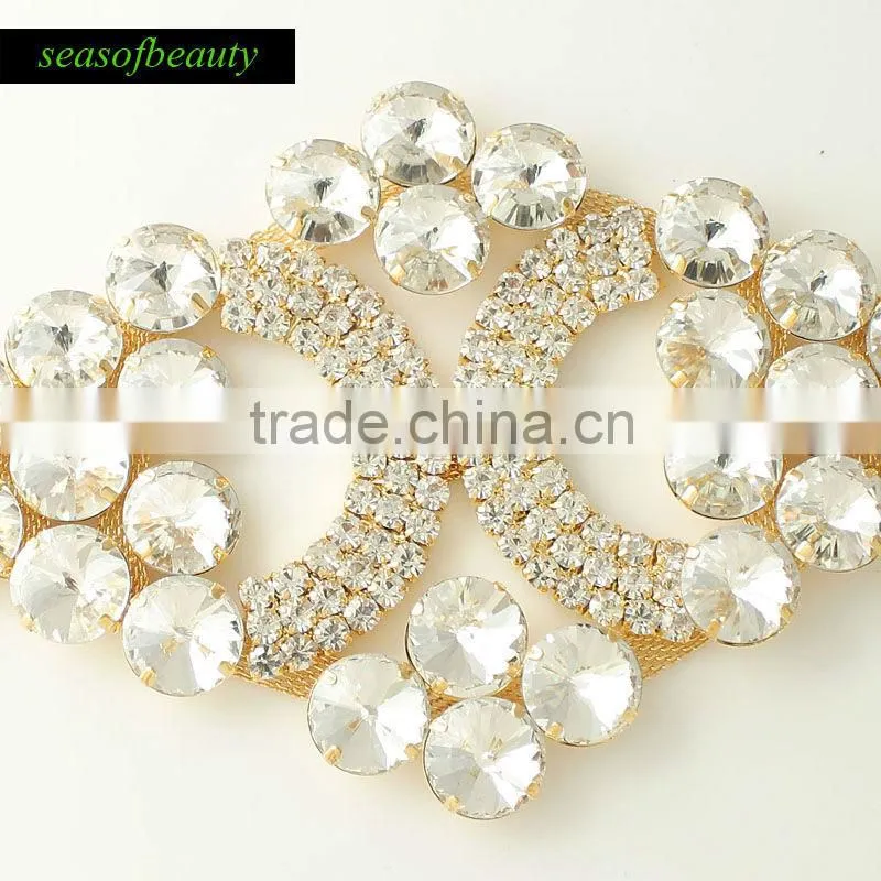 Wholesale Gold Decorative Rhinestone Trim Connector RA21J