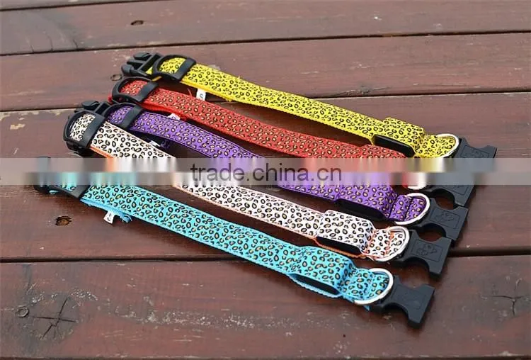 LED Collar Leopard Print Design Puppy Necklace Luminous Pet Decors Productos Para Mascotas dog harness Led