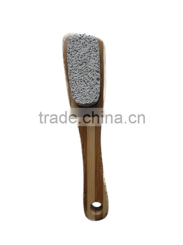 Bamboo nail brush with pumice stone