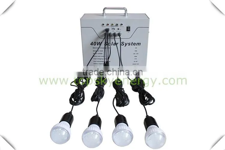 Solar power lingting system with 40W solar panel