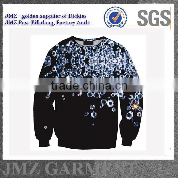 JMZ digital printing sweatshirt with polyester and cotton