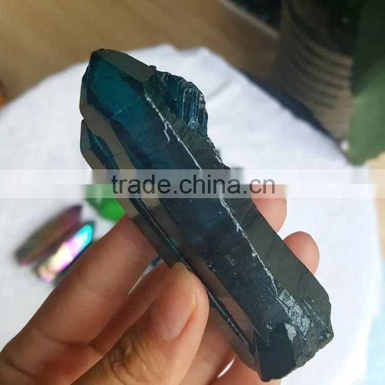 Aqua Rainbow Titanium Aura Crystal Point Quartz Crystal Cluster
