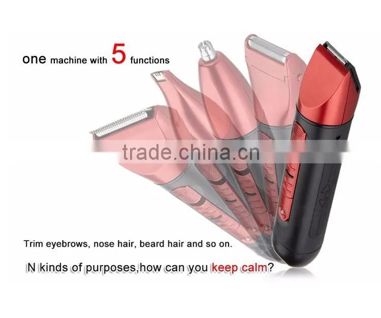 JIAMEI JM-8058 Rechargeable 5in1 Full-body Men Trimmer Hair Clipper Trimer Electric Shaver Beard Nose Care Styling tools Set