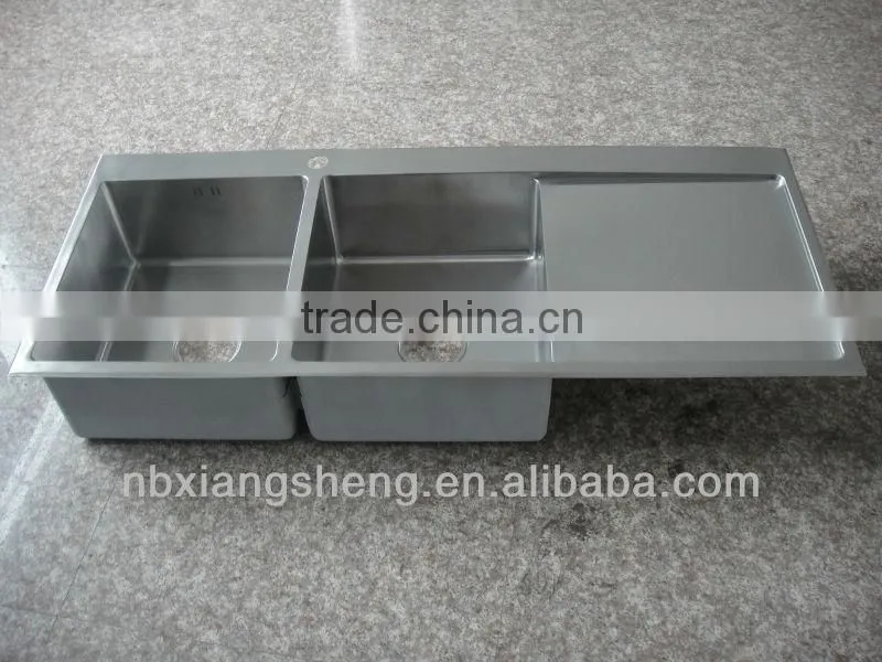Double Bowl Sink With Drainboard
