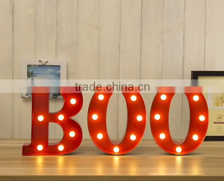 Decorative plastic and wood letters led sign