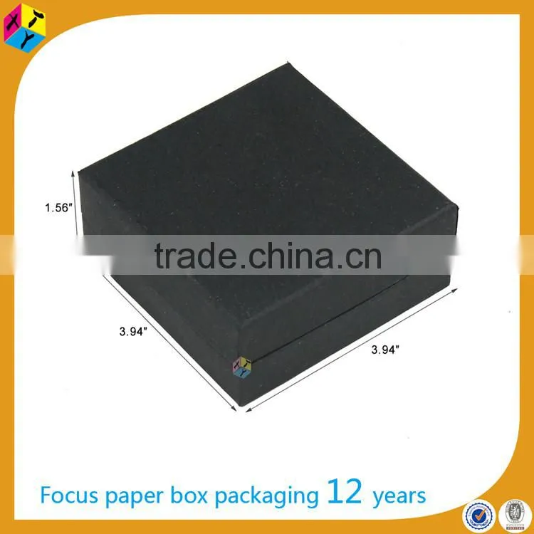 handmade plain black paper gift box custom packaging