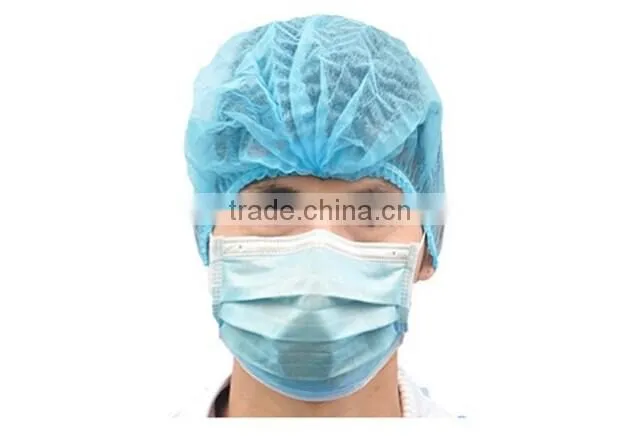 disposable single elastic non woven protective crimped mob cap