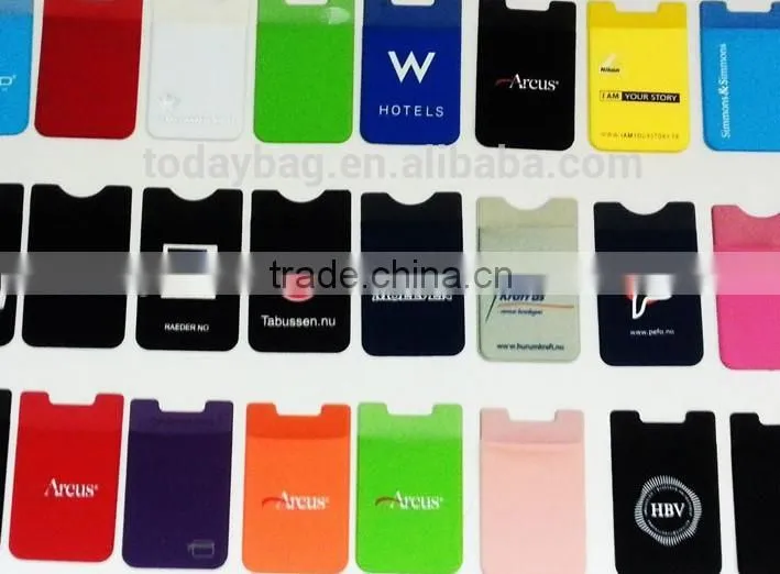 cheap 3m sticker microfiber card wallet, mobile phone wallet case