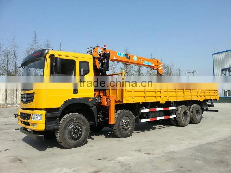 8ton loading crane truck mounted, Model No.: SQ8S4, hydraulic crane with telescopic arms