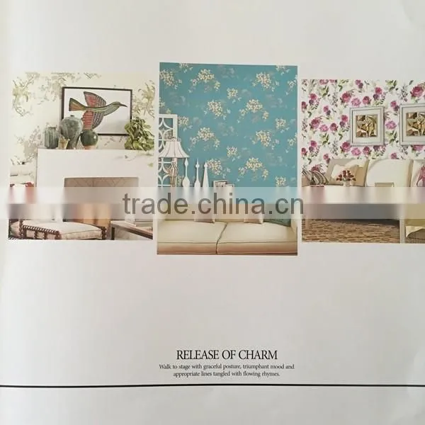 non woven Hot sale flower garden artificial Wallpaper