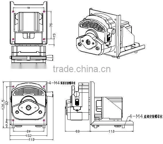 OEM peristaltic pump easy install support type 153Yx