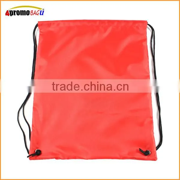 2015 Red polyester sport drawstring bag