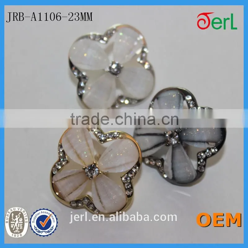 Beautiful Pearl Alloy Crystal Flower Wedding Bridal Rhinestone Buttons