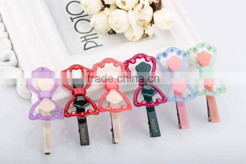 Fashion colorful rhinestone decoration hair clip wholesale exquisite bow hair clip