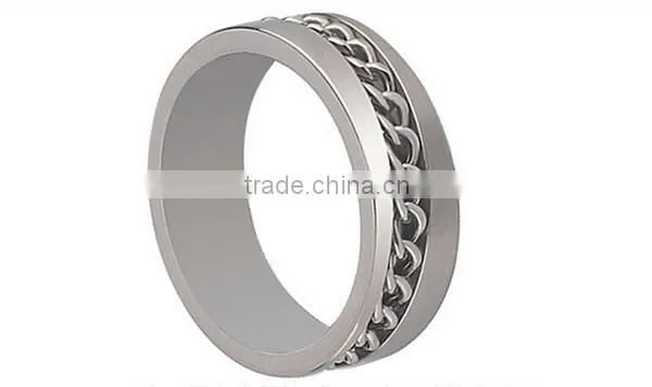 2016 chain high polished classic stainless steel ring band for men