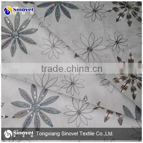 100% Polyester Embroidered Alboa Fabric/Embroidered fabric