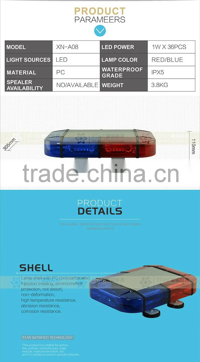 new style car led alarming mini lightbar strobe light bar