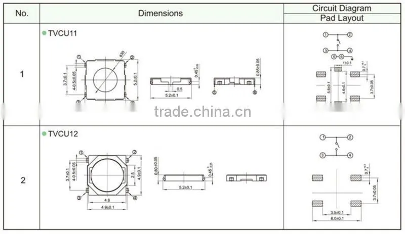 FTVCU11 smt tact button lcd touch screen switch panel
