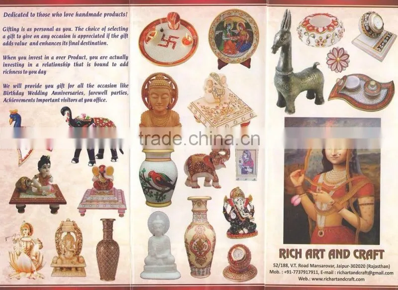 Rich Art And Craft Jaipur Gemstone Painted Handcrafted Wooden Pen Stand
