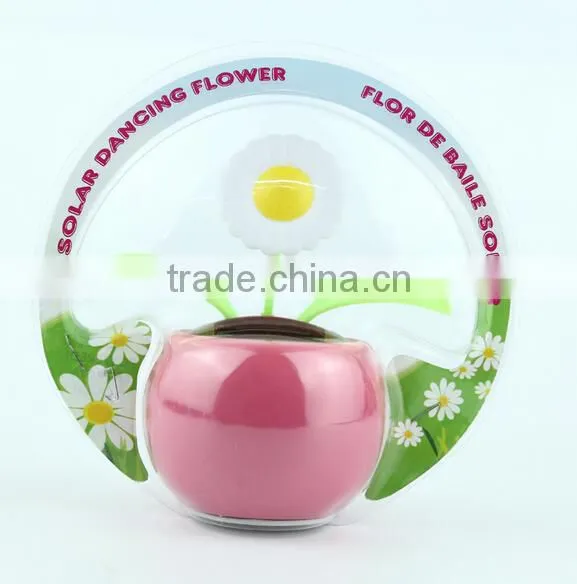 Custom printing flip flap plastic dancing solar flower pot