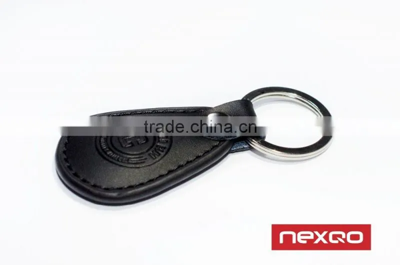 Waterproof Logo Embossing MIFARE Classic 1K Smart leather Keyfob