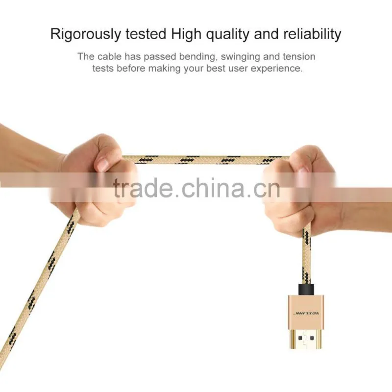 VOXLINK metal head1m/1.8m/3m OEM HDMI 1.4v 19 + 1 to HDMI 1080P 4K cable for TV monitor