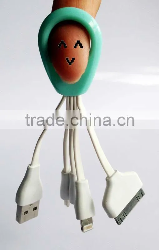 4-in-1 ring data cable creative for ipone4/4s ipone5/5c/5s /S4/S3/NOT3