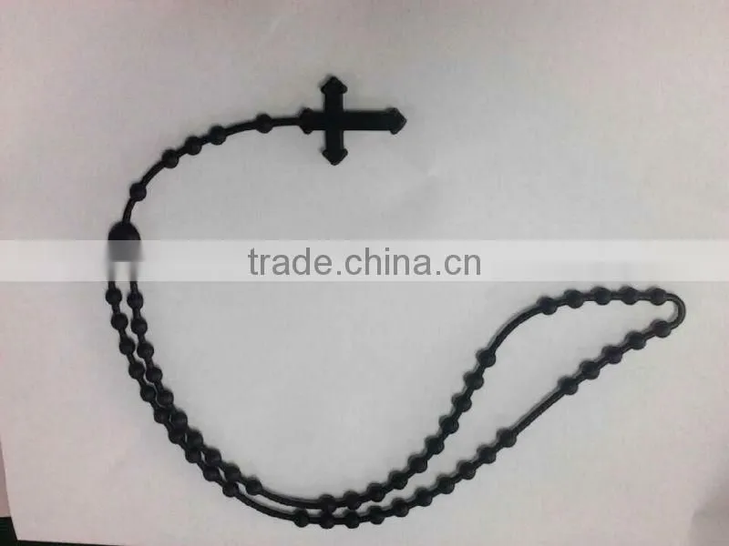 Hot Sell Rainbow Silicone Girl Cross Necklace