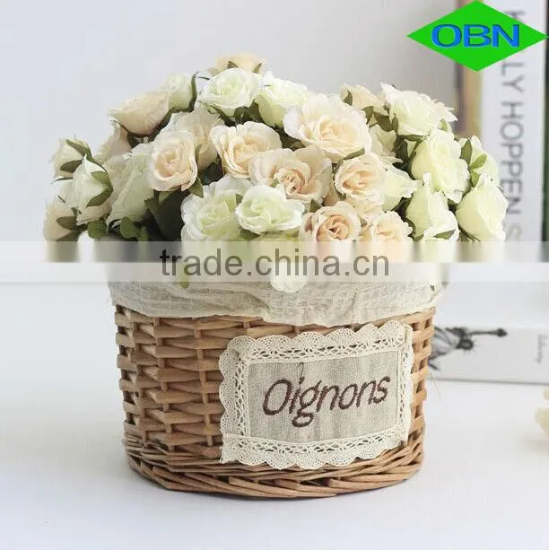 Wholesale basket made of rattan girl rattan flower basket