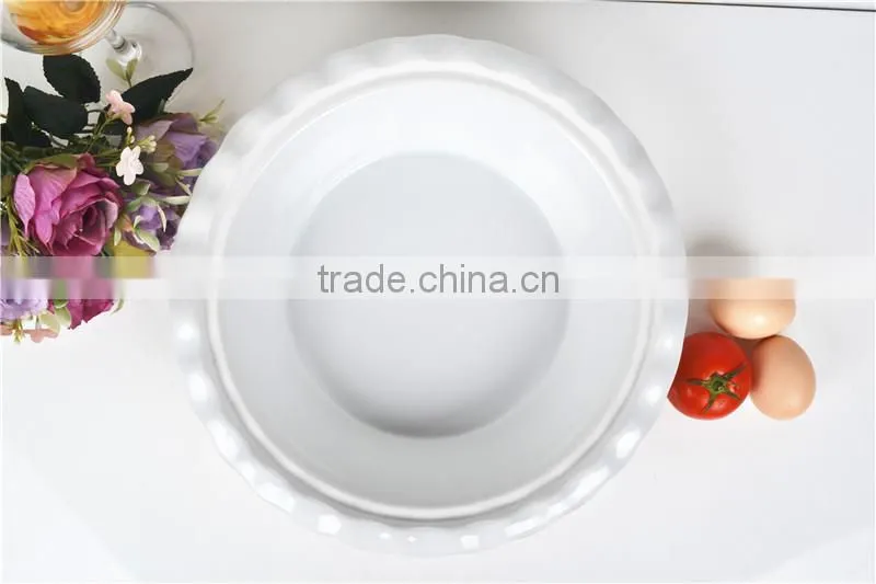 12" white porcelain comal