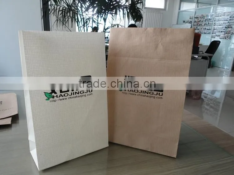 2017 new fashion warp and weft kraft paper bag without handle