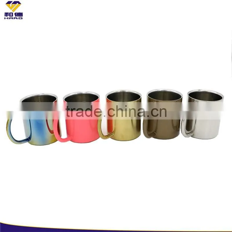 Single wall stainless steel carabiner travel mug