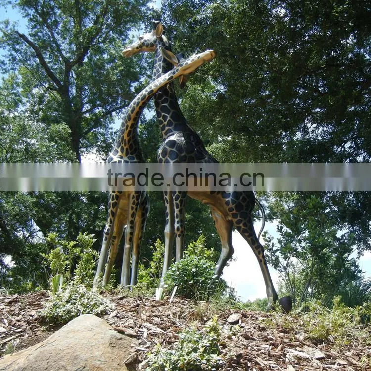 bronze foundry outdoor animal metal bronze large brass giraffe statue
