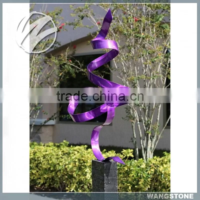 Metal Ribbon Art Modern Stainless Steel Sculpture for Garden Decor