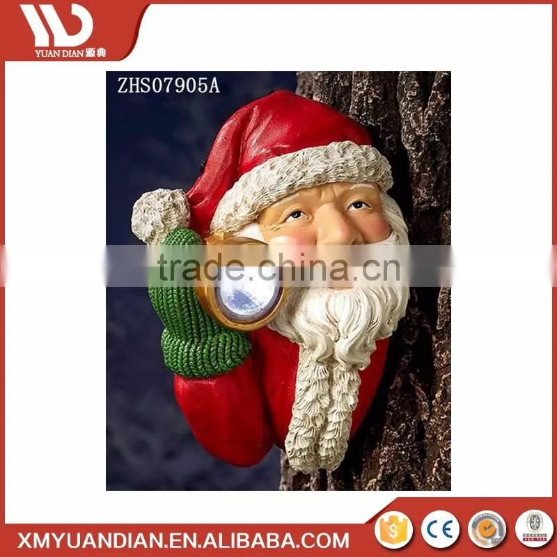 Wholesale Solar Led Outdoor Wall Light Polyresin Resin Christmas Ornaments For Tree Decoration