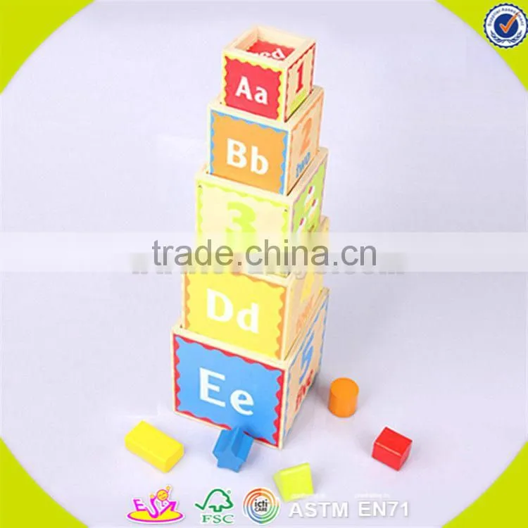 Wholesale colorful wooden sorting blocks game for kids multishape baby wooden sorting blocks toy W13D026
