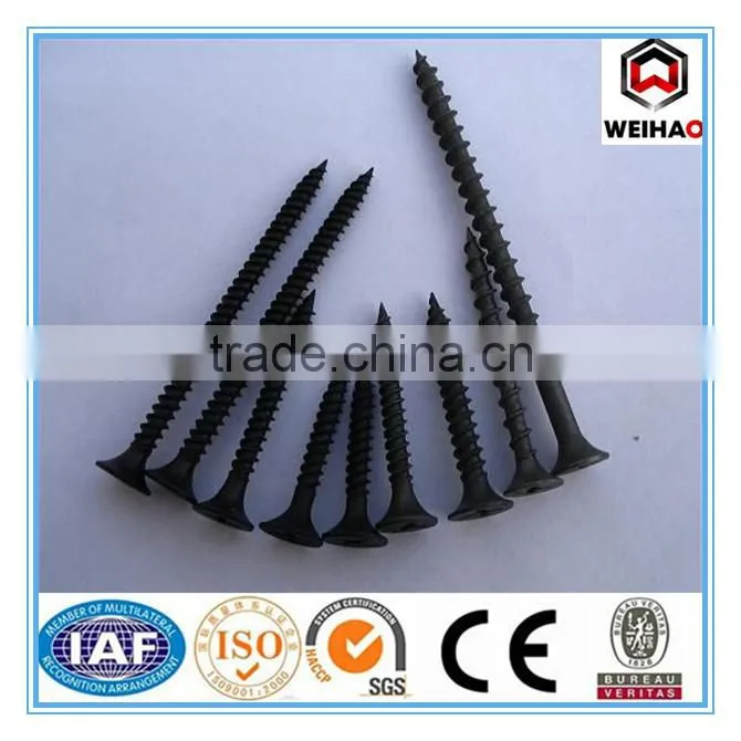 cross flat head black phosphate thread drywall screw