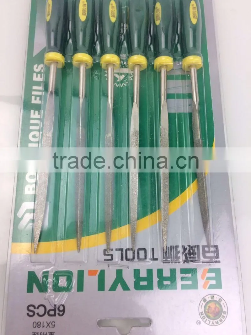BERRYLION 5*180mm 7pcs professtional triangle steel files set with blister packing