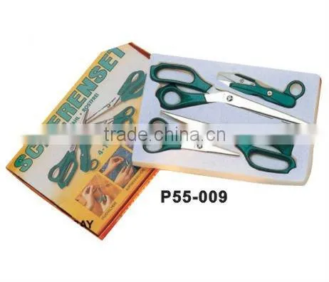 Hot sale durable scissors set with fancy wooden block