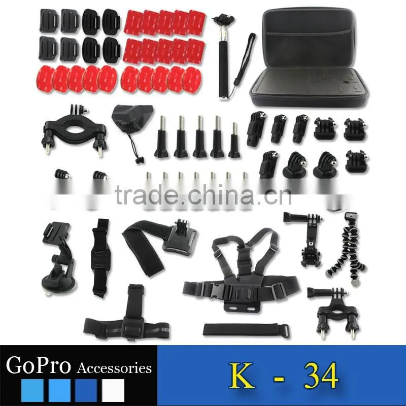 2016 best seller 65 in 1 products kit used for gopros heros 4 accessories kit mount