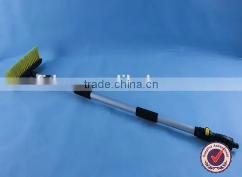 long handled window cleaning brush with water flow through for cleaning vehicle boat and house