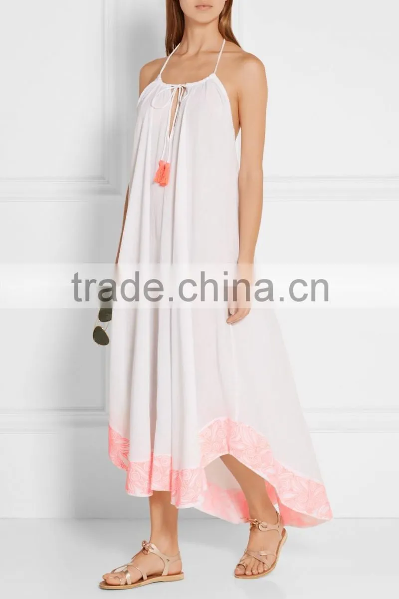Summer Beach Flowy Effortless Sexy Ladies Nighty Maxi Dress With Cutout Shoulder HSD5948