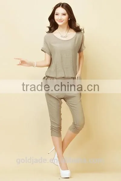 OEM polyester cotton spandex lady sexy casual shorts and harem pants set
